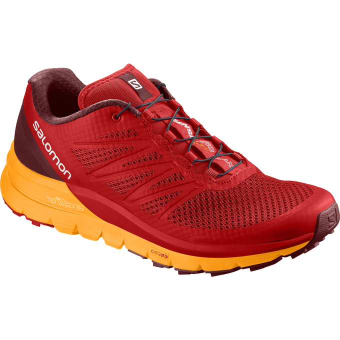 Salomon Singapore Mens Trail Running Shoes - SENSE PRO MAX Red/Orange | 51743-LDBH